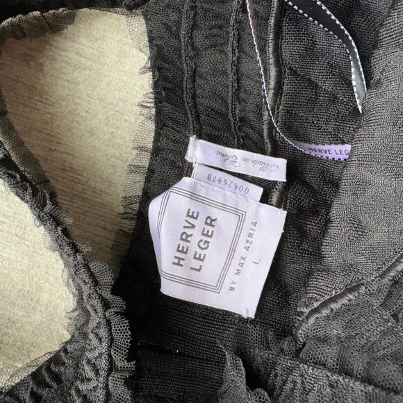 NWOT $1,590 Herve Leger Linden Tulle-trimmed Bodycon Dress - Picture 6 of 10